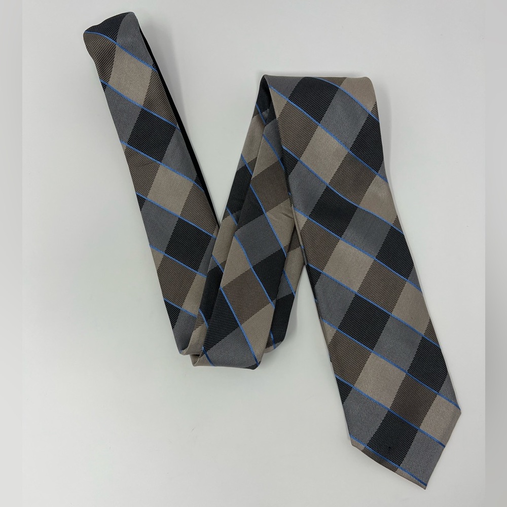 Chaps Neck Tie, plaid, checker, silk, classic, preppy, dressy,‎ office, work